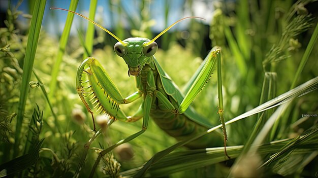 Praying Mantis in the Grass