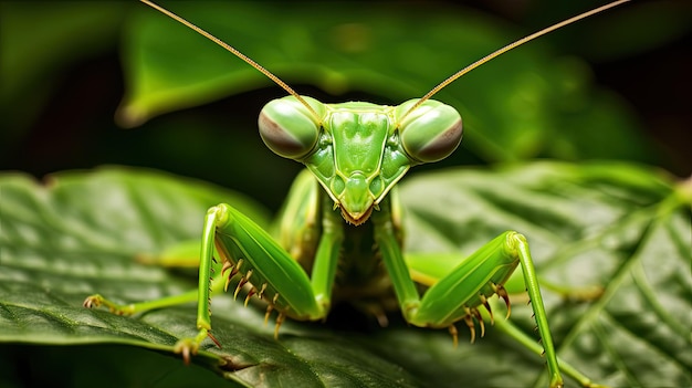 Praying Mantis on Leaf