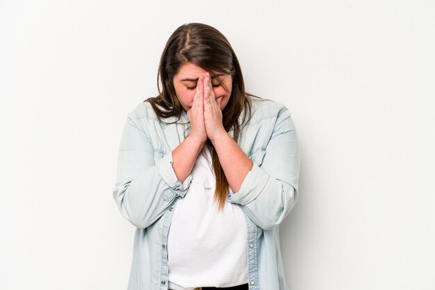 Praying showing devotion religious person looking for divine inspiration