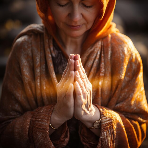 Photo a praying woman hands