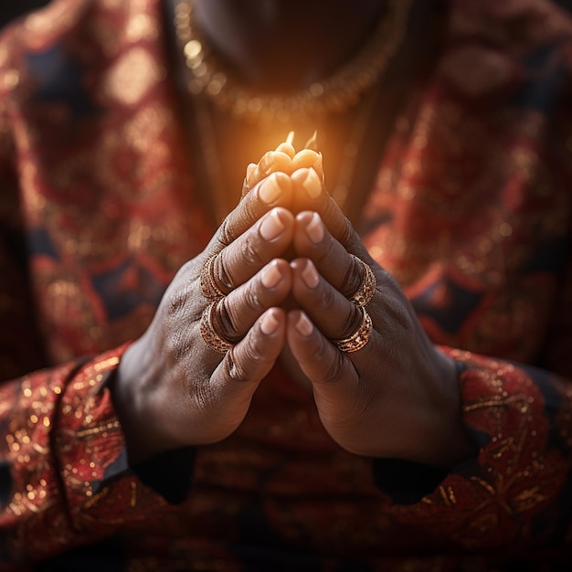 A praying woman hands