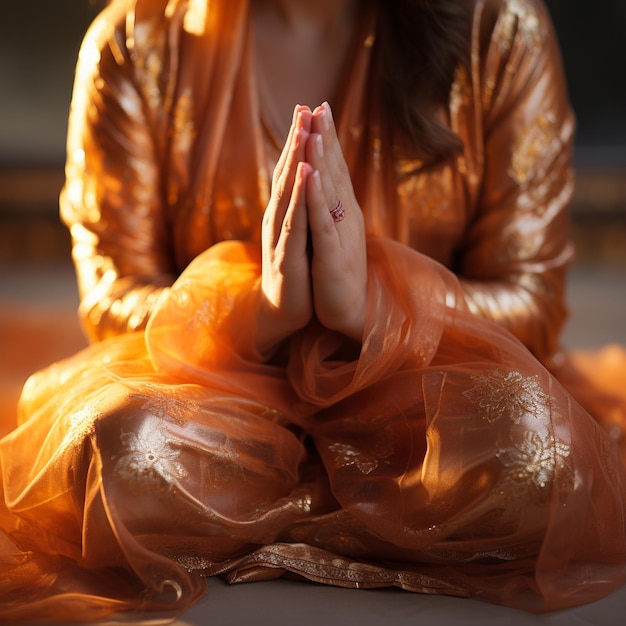 Photo a praying woman hands