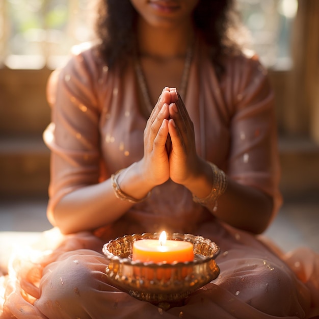 A praying woman hands