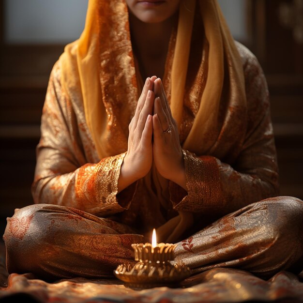 A praying woman hands