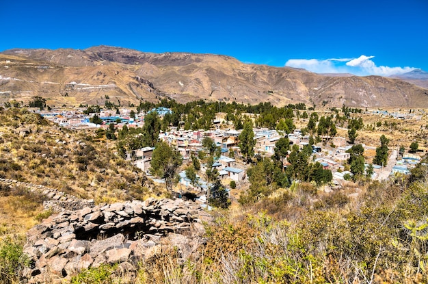 Pre-Incan ruins at Chivay in Peru