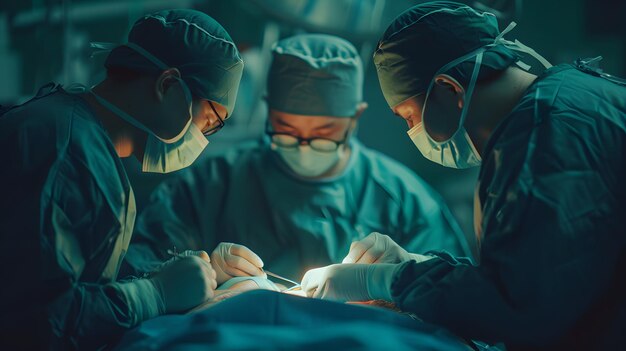 Precieze chirurgische chirurgen in actie