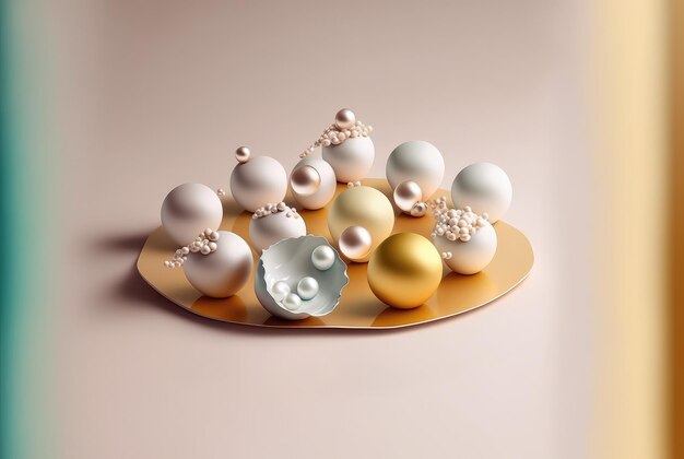 A precious accessory pearl ball banner natural stone generative ai