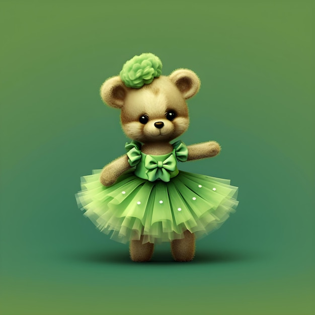 Foto preziosa illustrazione della ballerina dell'orso