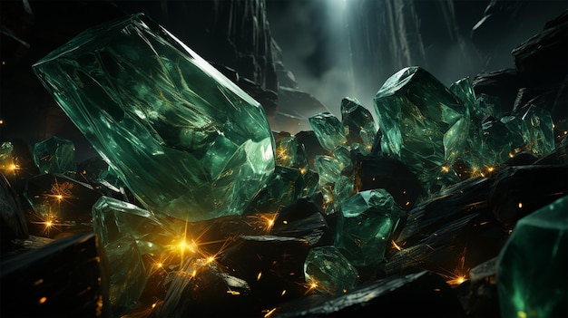 Precious green crystals mine generative ai