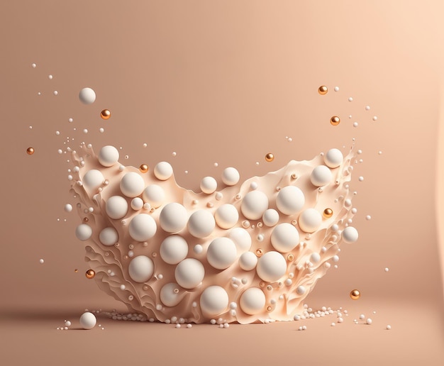 Precious natural pearls element banner for jewelry lovers generative ai