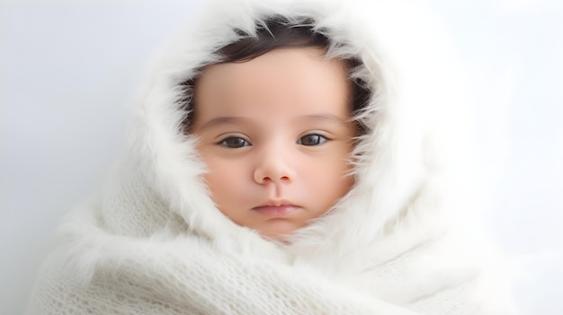 Precious newborn wrapped in soft blankets a portrait of innocence