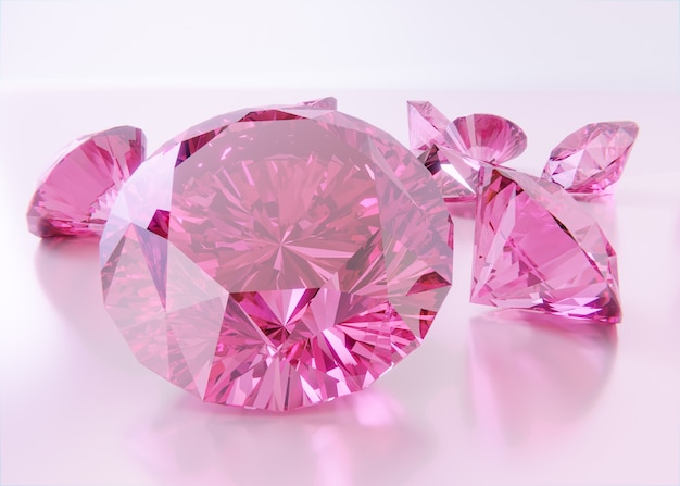 Foto preziosa composizione di diamanti rosa