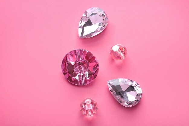 Photo precious stones for jewellery on color background