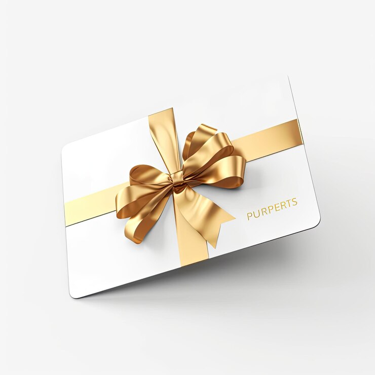 Photo a precise mockup of a gift card with customized design isolated on white background top view