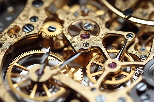 Precise Timekeeping A Close Look at the Mechanical illustration Ai generative