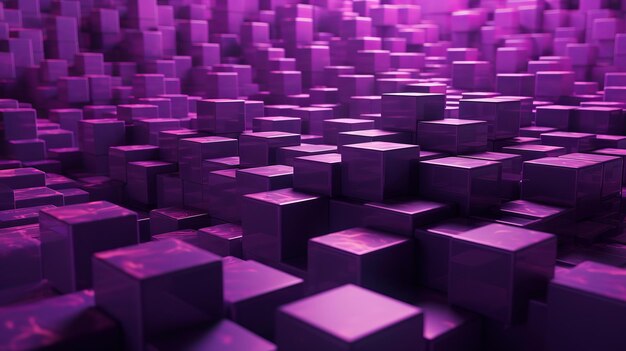 Precisely Aligned Purple Cubes Contemporary Technology Banner Design