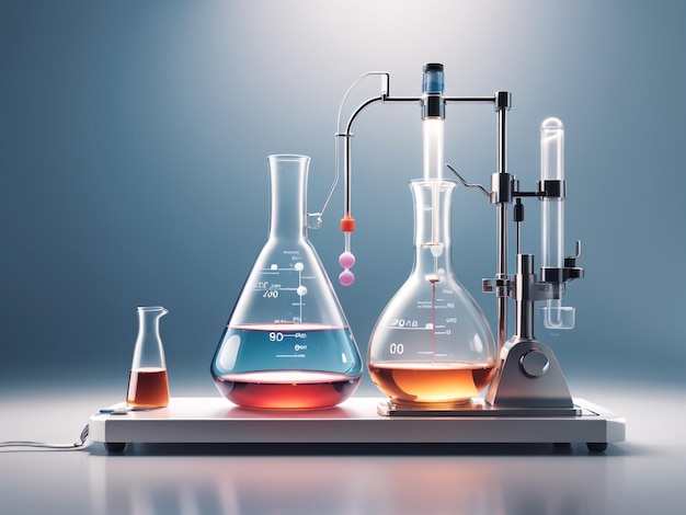 Photo precision in chemistry titration setup with burette and conical flask