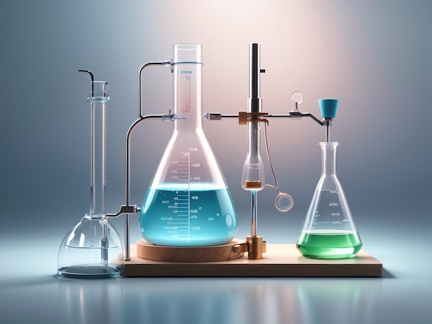 Photo precision in chemistry titration setup with burette and conical flask