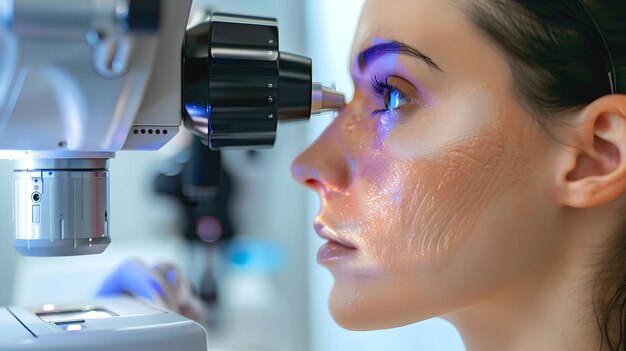 Photo precision of modern dermatology a closeup look at a laser treatment