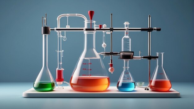 Photo precision in progress titration setup with burette and conical flask