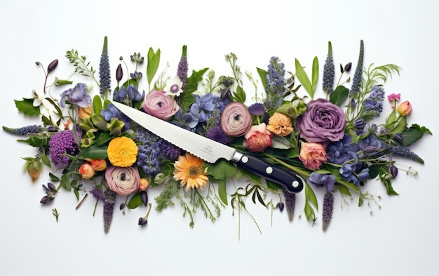 Photo precision pruning for sculpting nature with a garden knife in green spaces