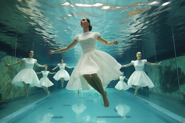 Foto precisione nel balletto acquatico