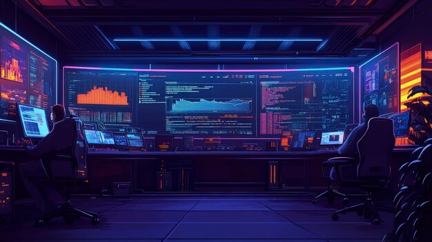 predictive analytics session with a tech team algorithms displayed on a screen brainstorming session soft collaborative lighting