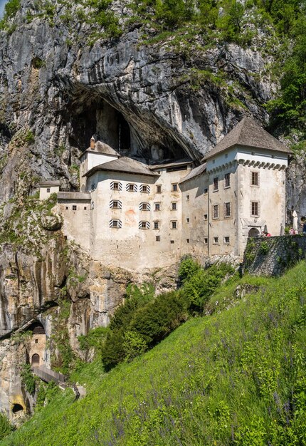 Predjama castle built into a cave in Slovenia