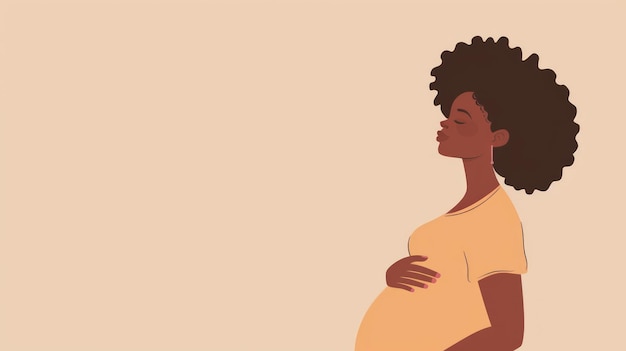 Pregnancy and Parenthood Concept Beautiful Black Woman Generative AI