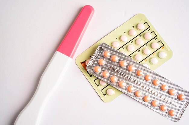 Pregnancy test and birth control pills contraception health and medicine