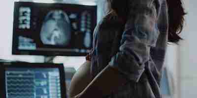 Photo pregnant girl undergoing medical examination generative ai