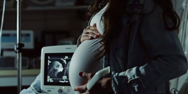 pregnant girl undergoing medical examination Generative AI