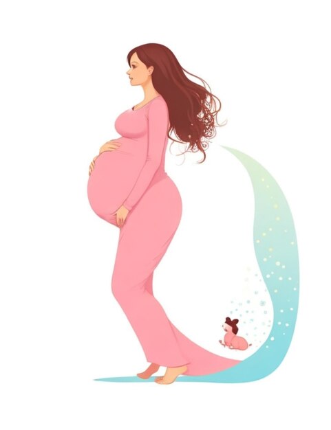 妊娠中の母親のイラスト