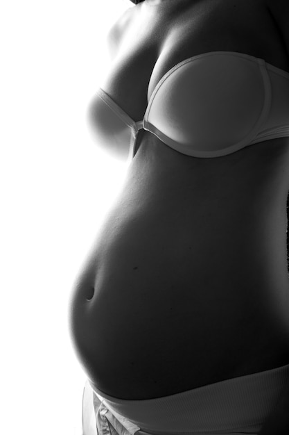 Pregnant on white background