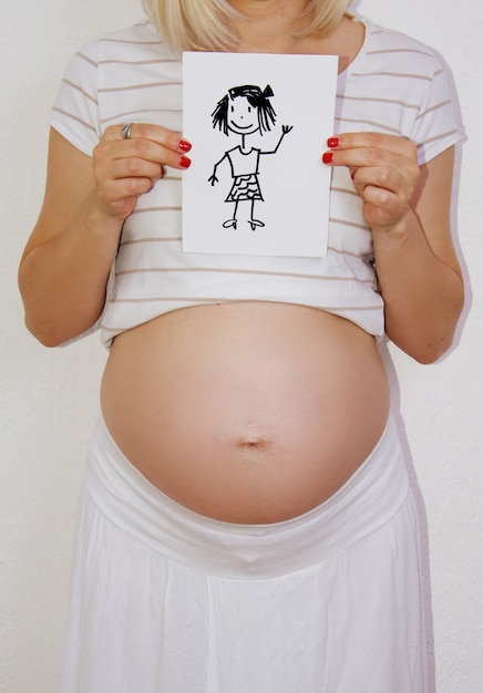 Photo pregnant woman belly