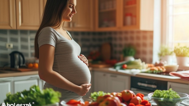 Pregnant woman in home
