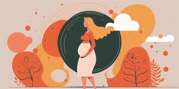 pregnant woman illustration ads