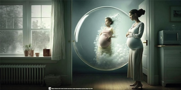 pregnant woman illustration ads