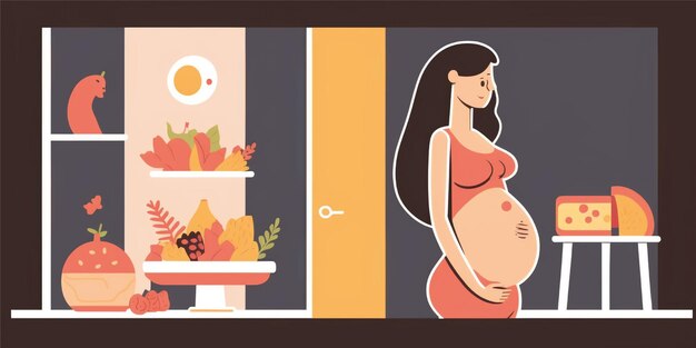 pregnant woman illustration ads