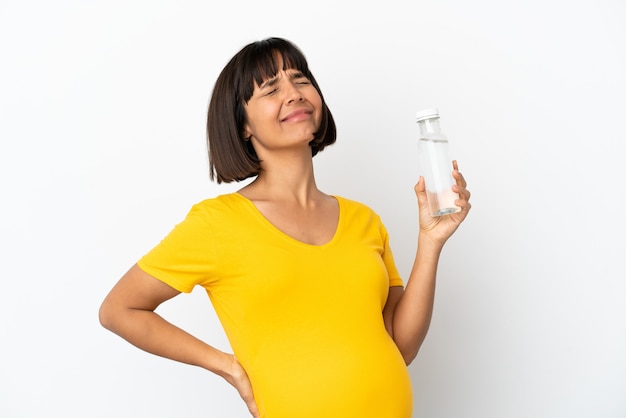 Pregnant woman over isolated background