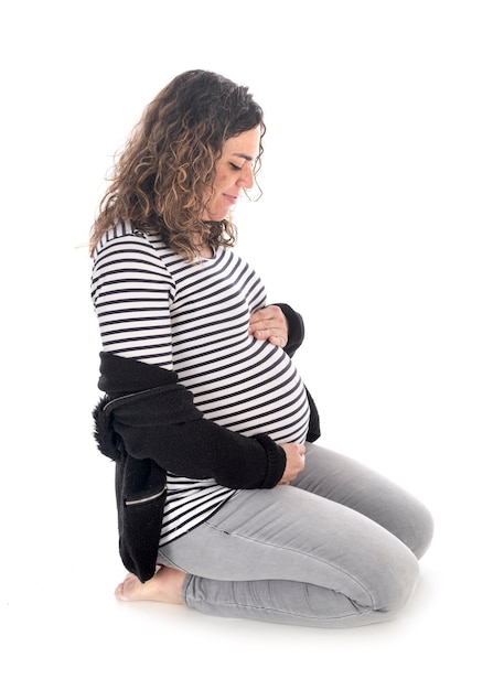 Pregnant woman isolated