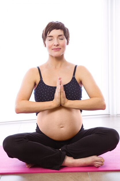 Pregnant woman keeping in shape