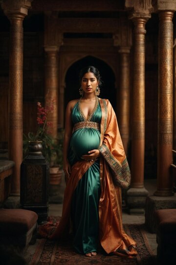 Getting ready for my maternity shoot #sari #saridraping