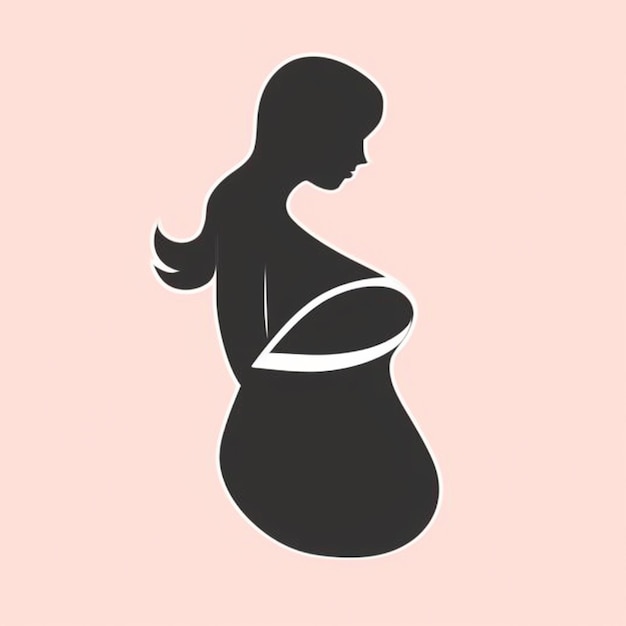 a pregnant woman silhouette in a belly shape generative ai
