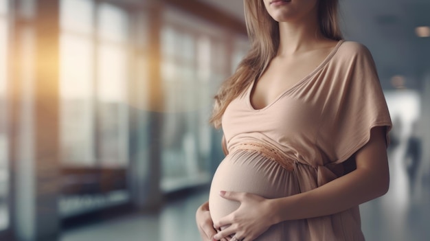 Pregnant women holding their belly