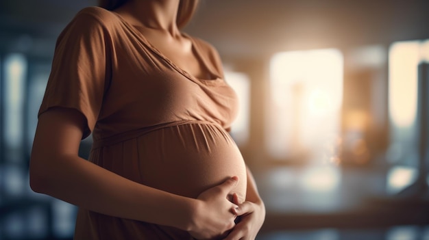 Pregnant women holding their belly