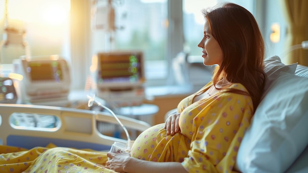 Photo pregnant women in the sick room