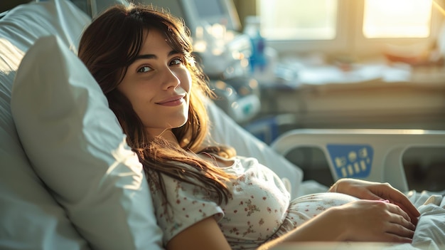 Photo pregnant women in the sick room