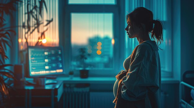 Photo pregnant women in the sick room