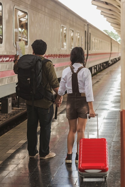 Pregnant women traveling by train